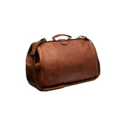 Corfu Full-Grain Leather Weekender Bag voor Dames in Classic 100% Full-Grain Leather - Full Exterior Front Profile View | Buy Online