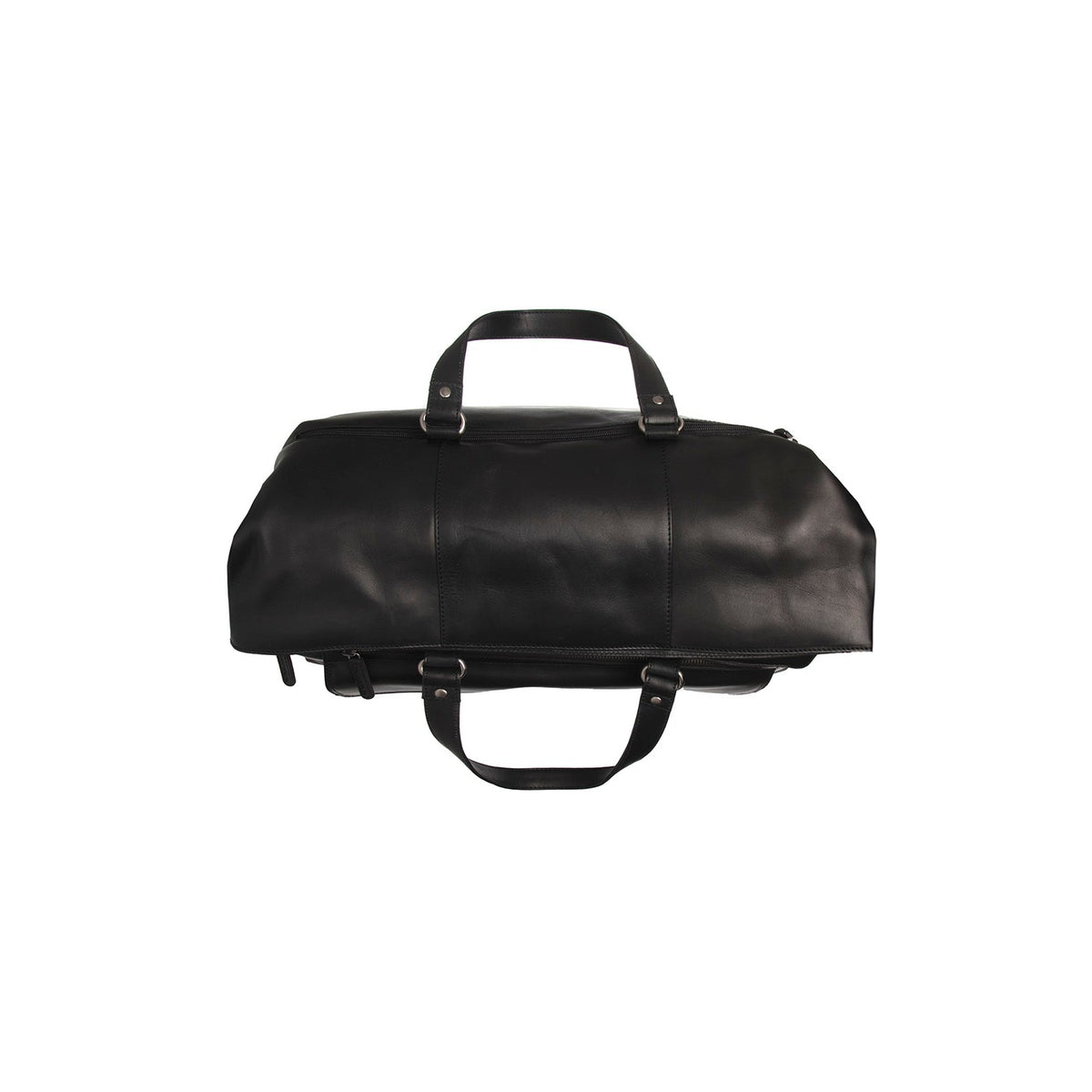 Lazio Full-Grain Leather Weekender Bag voor Dames - Structured Side Profile Showing Gusset Depth &amp; Expansion Capacity