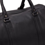 Solid Antique Brass Hardware &amp; Heavy-Duty Dual Zipper Detail on Melbourne Full-Grain Leather Weekender Bag voor Dames