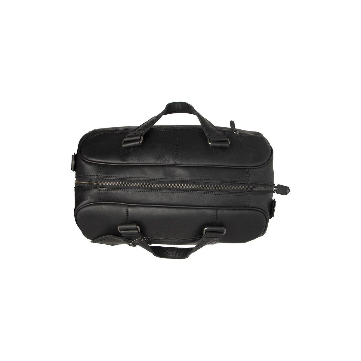 Solid Antique Brass Hardware &amp; Heavy-Duty Dual Zipper Detail on Volenza Full-Grain Leather Weekender Bag voor Dames