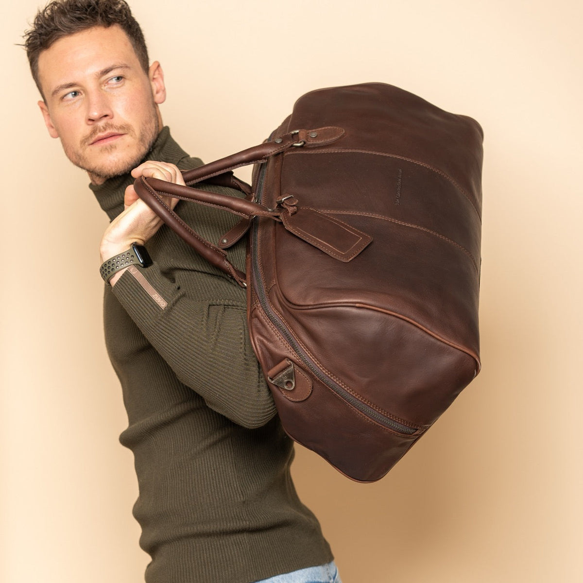 William Full-Grain Leather Weekender Bag voor Dames – alternate product view 3
