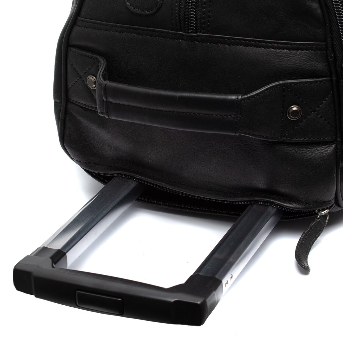 Solid Antique Brass Hardware &amp; Heavy-Duty Dual Zipper Detail on Leather Weekender Trolley Jayven voor Dames