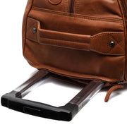 Cognac Leather Weekender Trolley Jayven voor Dames, detail view 1