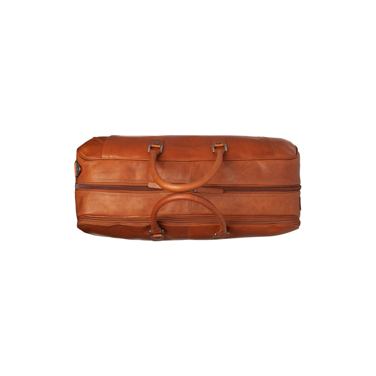 Cognac Leather Weekender Trolley Jayven voor Dames, detail view 5