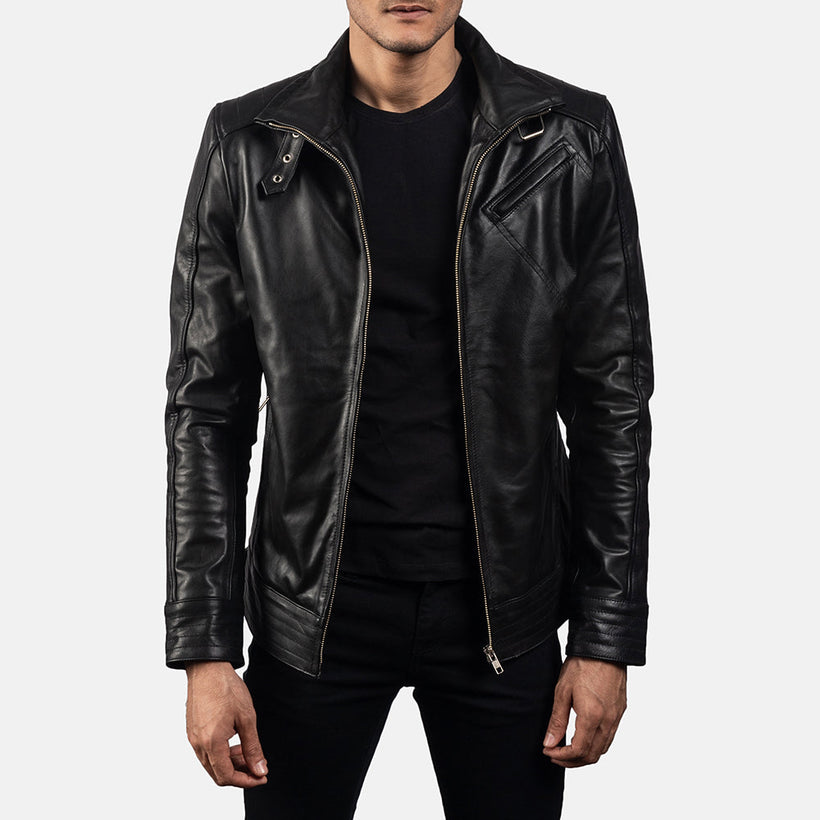 Legacy Zwart Leren Bikerjack voor Heren