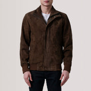 Lester Bruin Suede Leren Bomberjack voor Heren – alternate product view 3