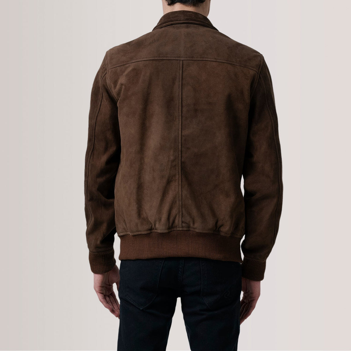 Lester Bruin Suede Leren Bomberjack voor Heren – alternate product view 5