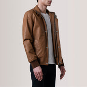 Lester Bruin Suede Leren Bomberjack voor Heren – alternate product view 3