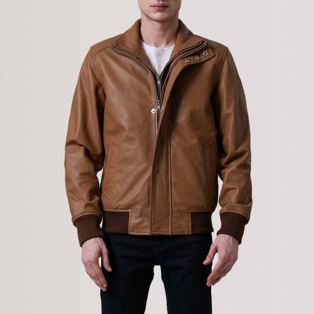 Lester Bruin Suede Leren Bomberjack voor Heren – alternate product view 4