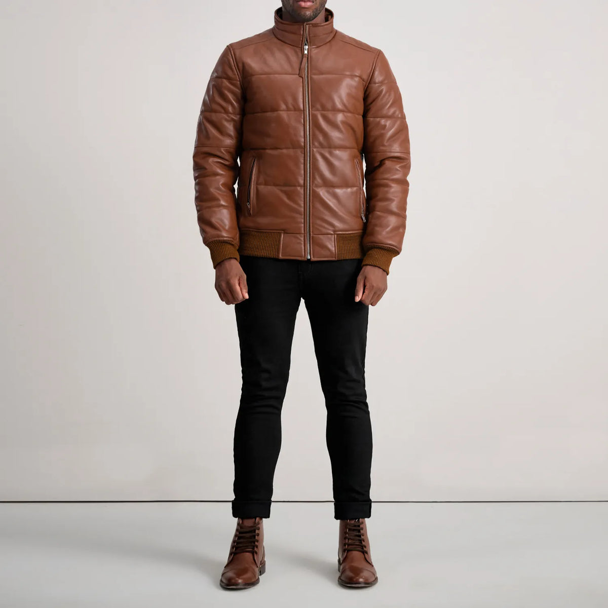 Lucas Leren Bomberjack voor Heren – alternate product view 3