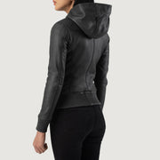 
Luna Hooded Leren Bomberjack voor Dames – alternate product view 5