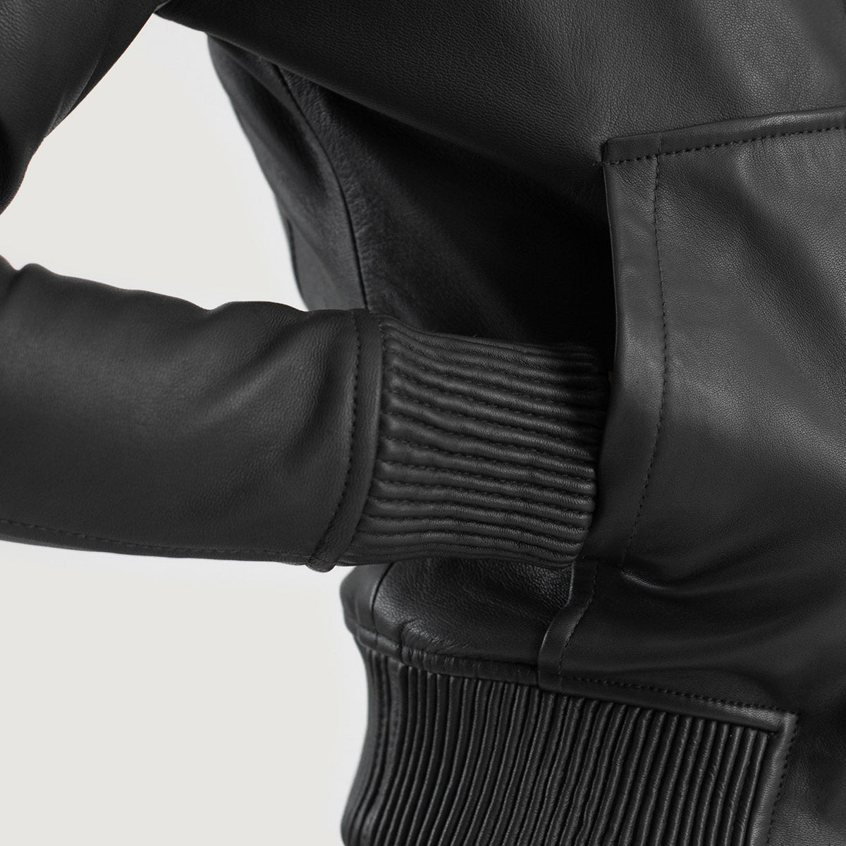 
Luna Hooded Leren Bomberjack voor Dames – alternate product view 6