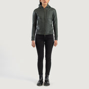 
Luna Hooded Leren Bomberjack voor Dames – alternate product view 3