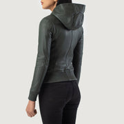 
Luna Hooded Leren Bomberjack voor Dames – alternate product view 5