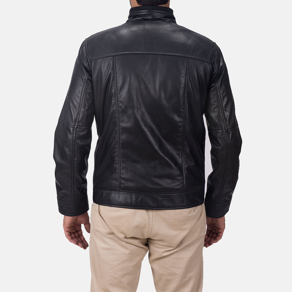 
Detailopname of Band & Zipper Hardware on Maurice Zwart Leren Jas voor Heren