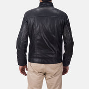 
Detailopname of Band & Zipper Hardware on Maurice Zwart Leren Jas voor Heren