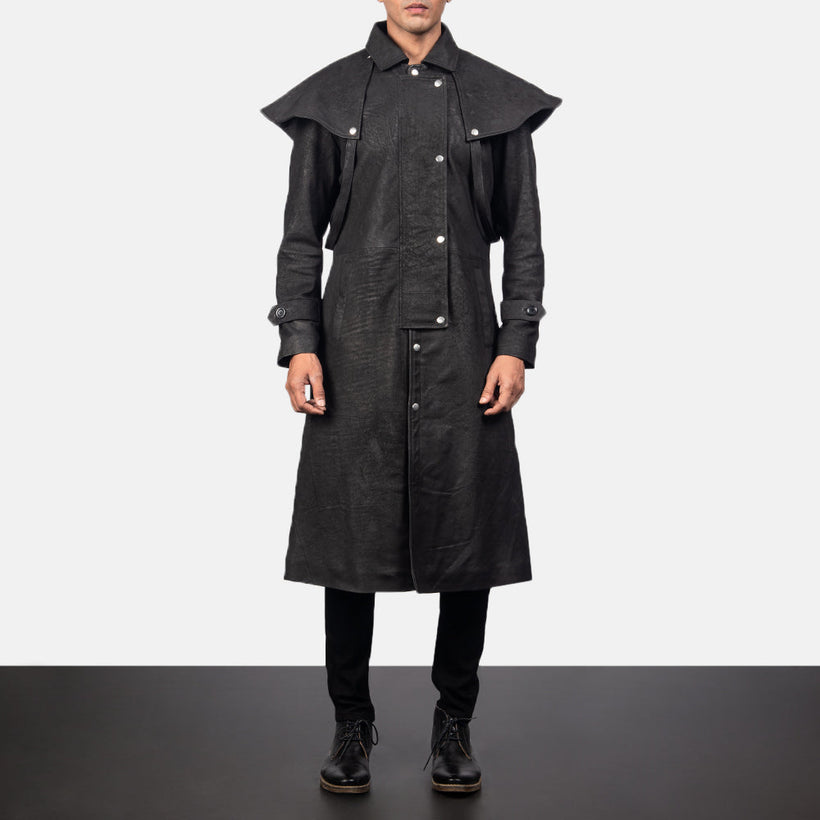 Maverick Zwart Leather Duster voor Heren