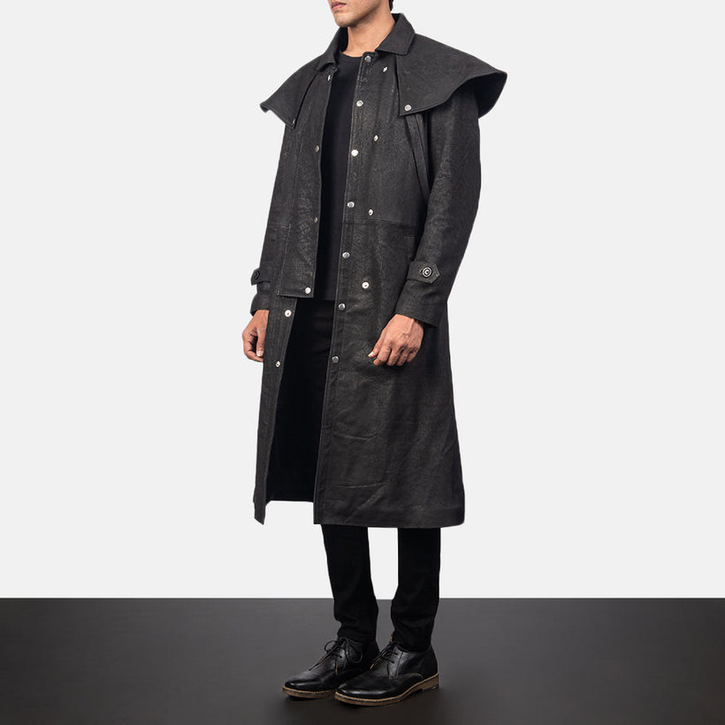 Maverick Zwart Leather Duster voor Heren