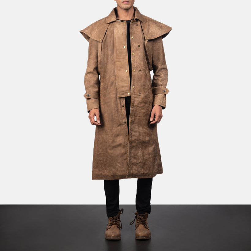 Maverick Bruin Leather Duster voor Heren