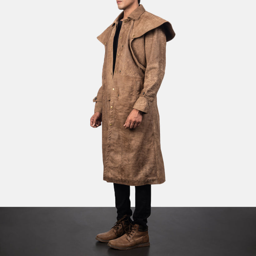 Maverick Bruin Leather Duster voor Heren
