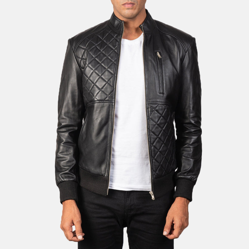 Moda Leren Bomberjack voor Heren