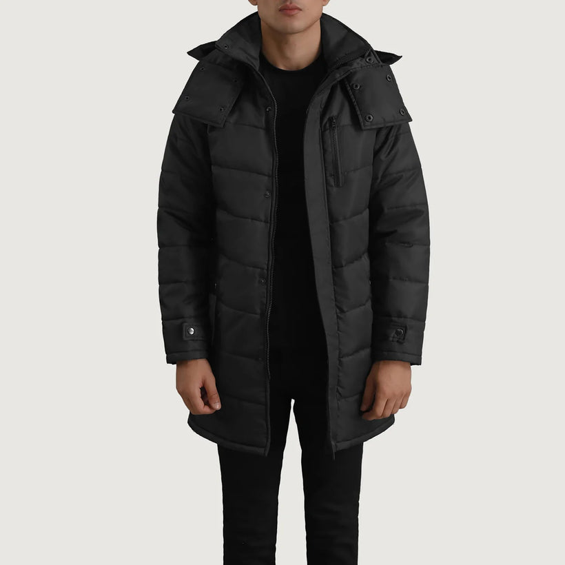 Moore Zwart Hooded Parka voor Heren