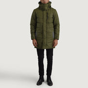 
Moore Groen Hooded Parka voor Heren - Zijaanzicht met ergonomische mouwsnede