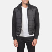 
Nashville Gewatteerd Zwart Windbreaker Leren Jas voor Heren in Black Polyester (Torso) &Amp; Knitted Fabric (Sleeves) - Vooraanzicht & getailleerd silhouet | Online kopen