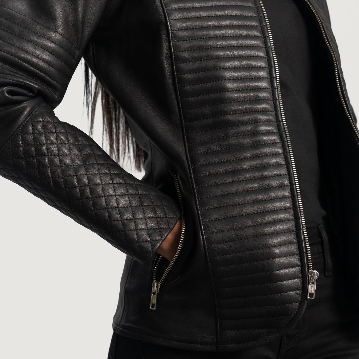 Nexi Gewatteerd Leren Jas voor Dames – alternate product view 6