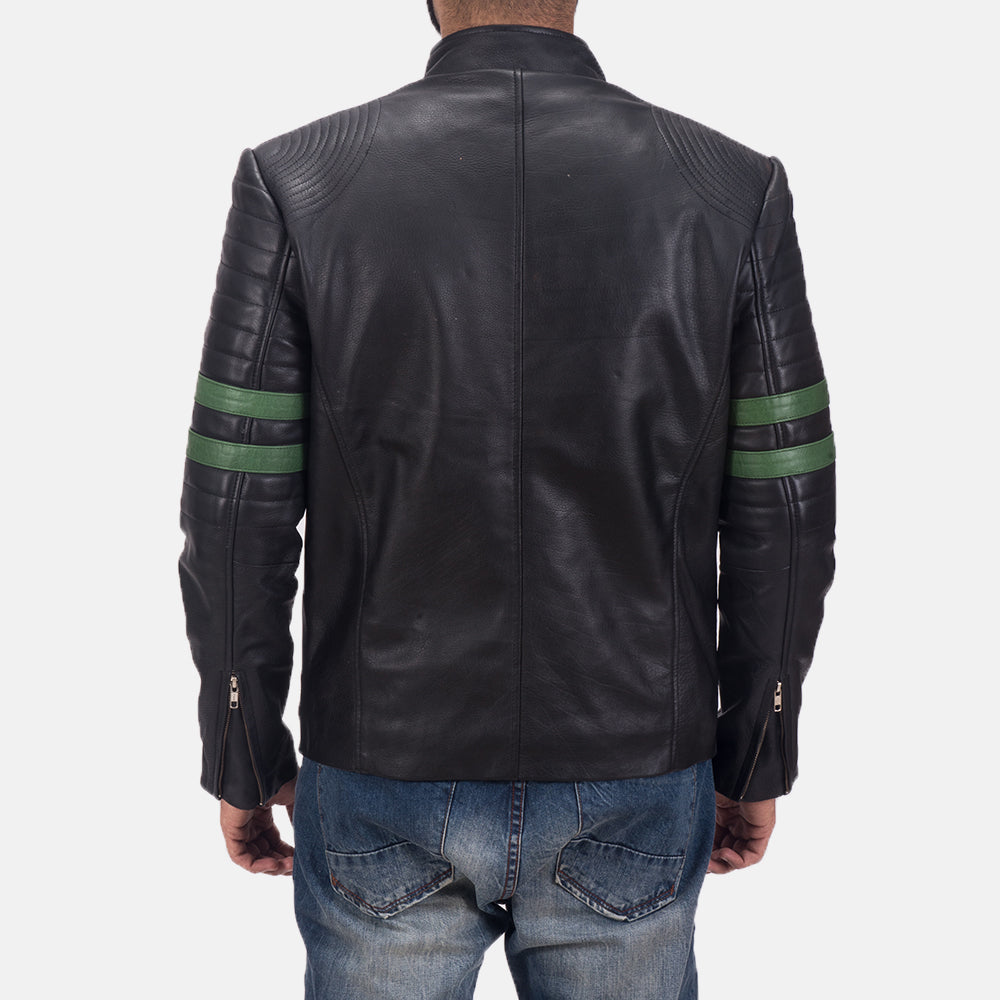 Close-Up Detail of Band &amp; Zipper Hardware on Night Trooper Leren Jas voor Heren