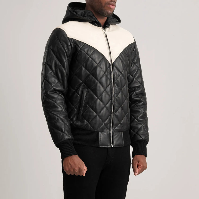 Norman Leren Jas Lichtbruin Puffer Leren Jas voor Heren