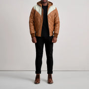 
Norman Leren Jas Lichtbruin Puffer Leren Jas voor Heren – alternate product view 3