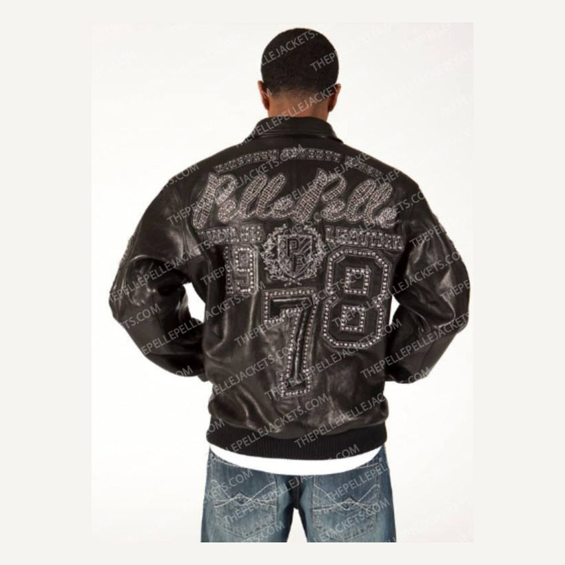 Encrusted Varsity Leren Jas voor Dames
