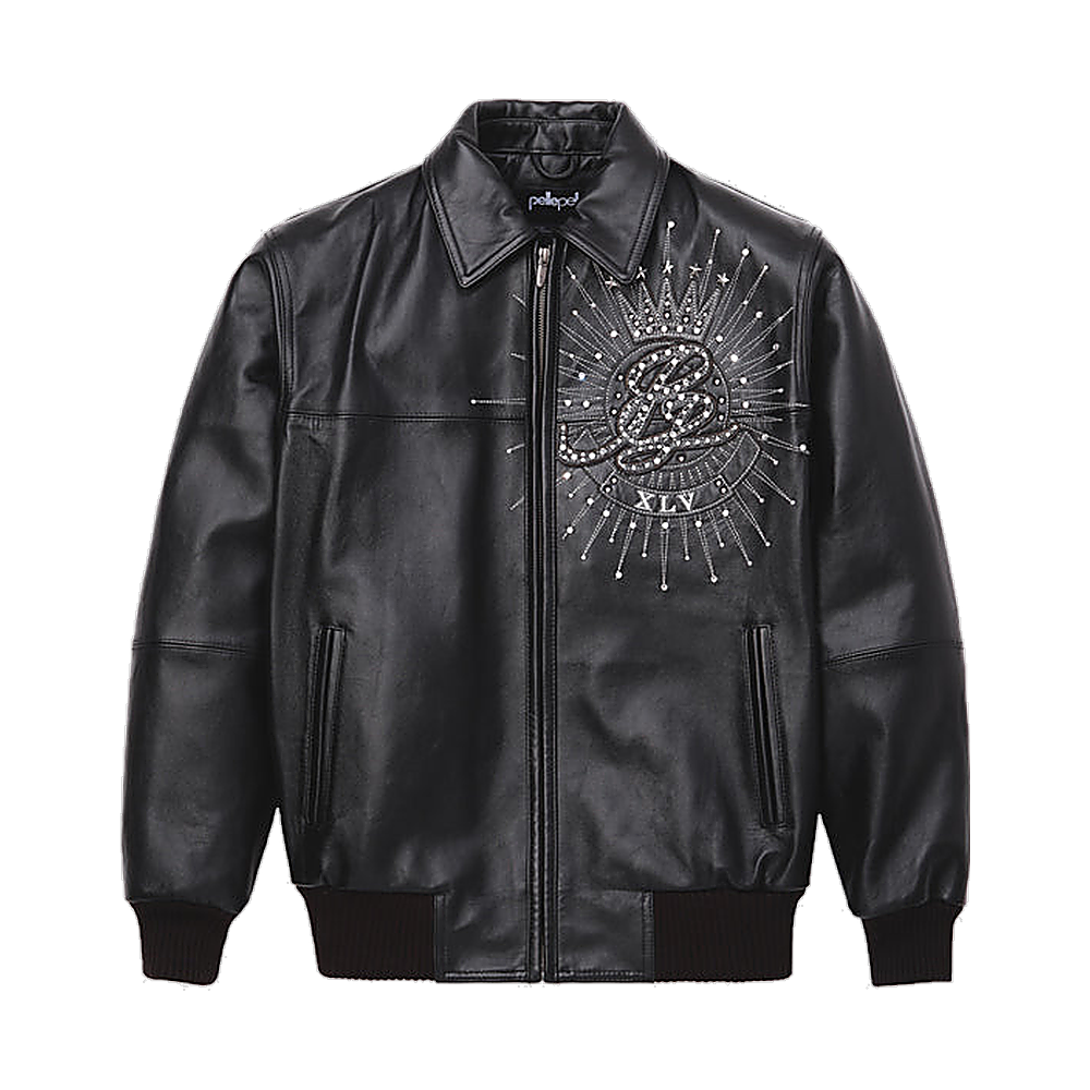 
Premium Embroidered Leren Jas voor Dames