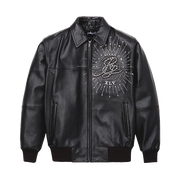 
Premium Embroidered Leren Jas voor Dames