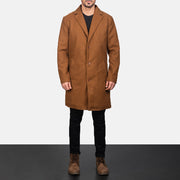 
Petrillo Khaki Wool Single Breasted Leren Jas voor Heren in Khaki Synthetic Wool - Vooraanzicht & getailleerd silhouet | Online kopen