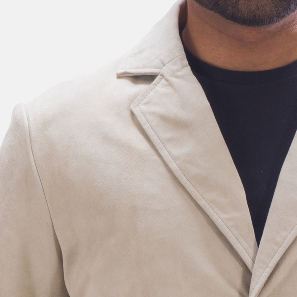 Men's Professor By Day Suede Leren Blazer voor Heren - Lateral Side Profile View Showing Sleeve Cut &amp; Athletic Taper Fit