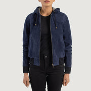 
Rebella Hooded Leren Bomberjack voor Dames – alternate product view 1