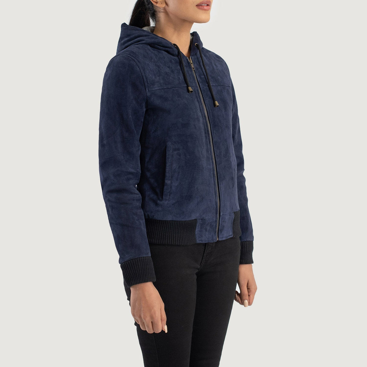 
Rebella Hooded Leren Bomberjack voor Dames – alternate product view 2
