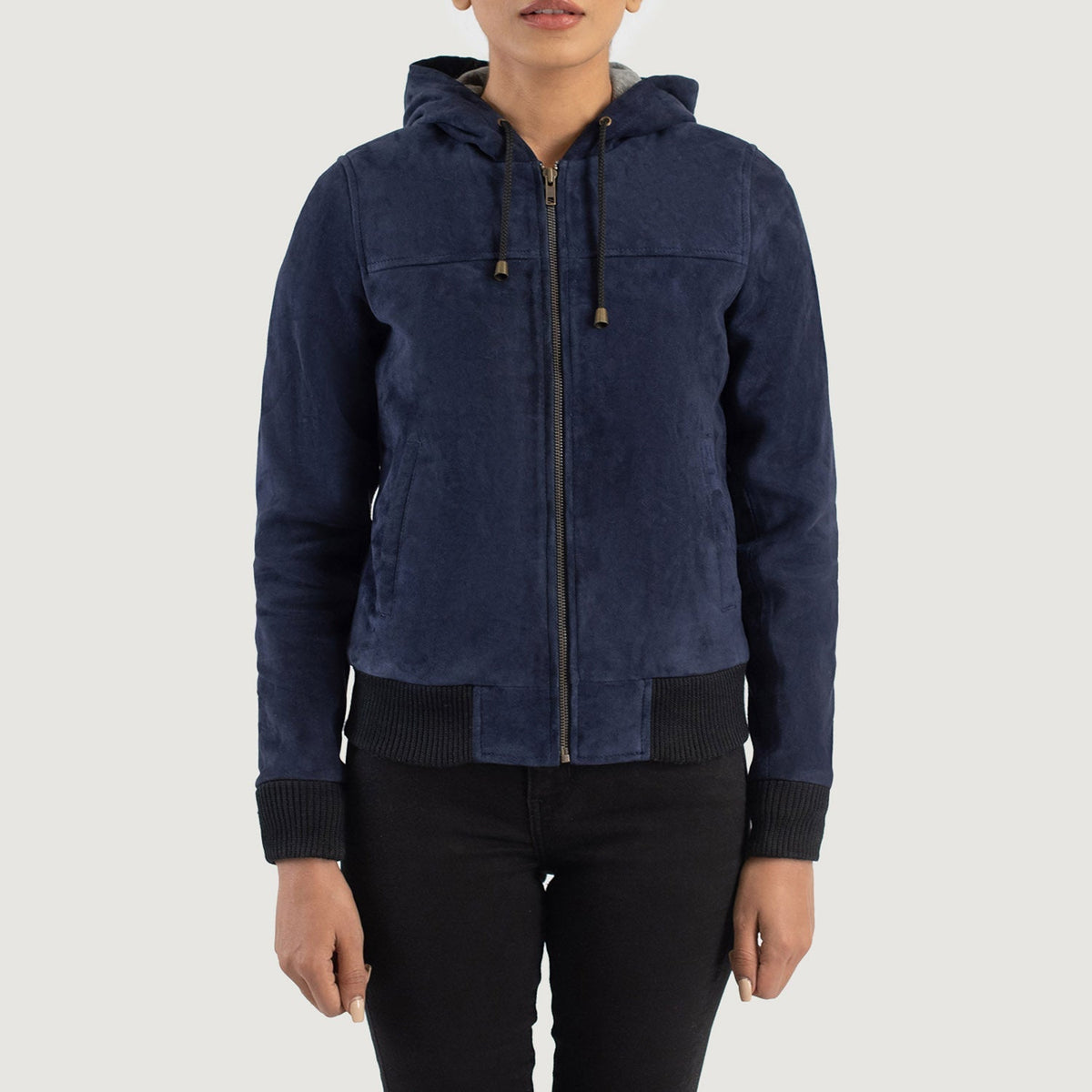 
Rebella Hooded Leren Bomberjack voor Dames – alternate product view 4