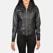 
Roslyn Hooded Leren Bomberjack voor Dames – alternate product view 4