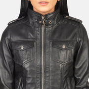 
Roslyn Hooded Leren Bomberjack voor Dames – alternate product view 6