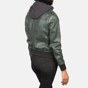 
Roslyn Hooded Leren Bomberjack voor Dames – alternate product view 5