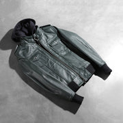 
Roslyn Hooded Leren Bomberjack voor Dames – alternate product view 7