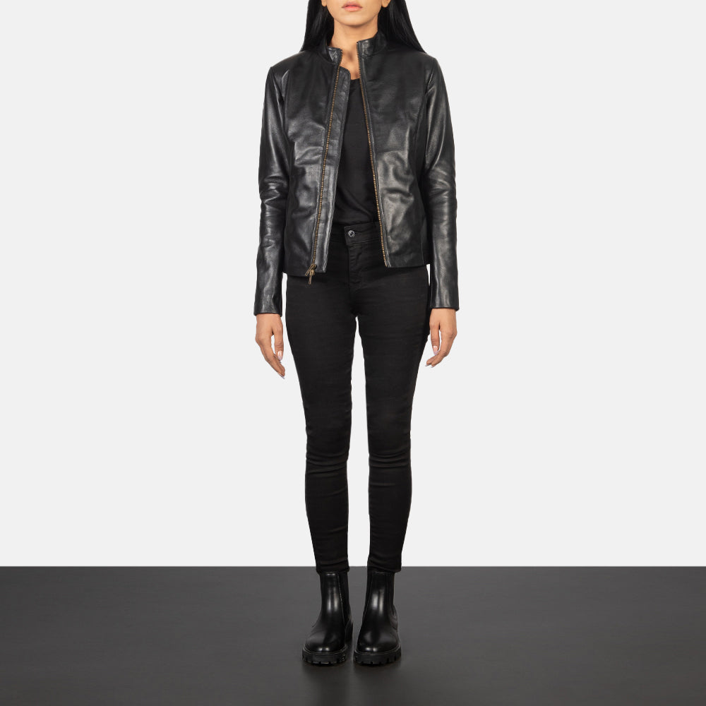 Rumella Leren Bikerjack voor Dames – alternate product view 3