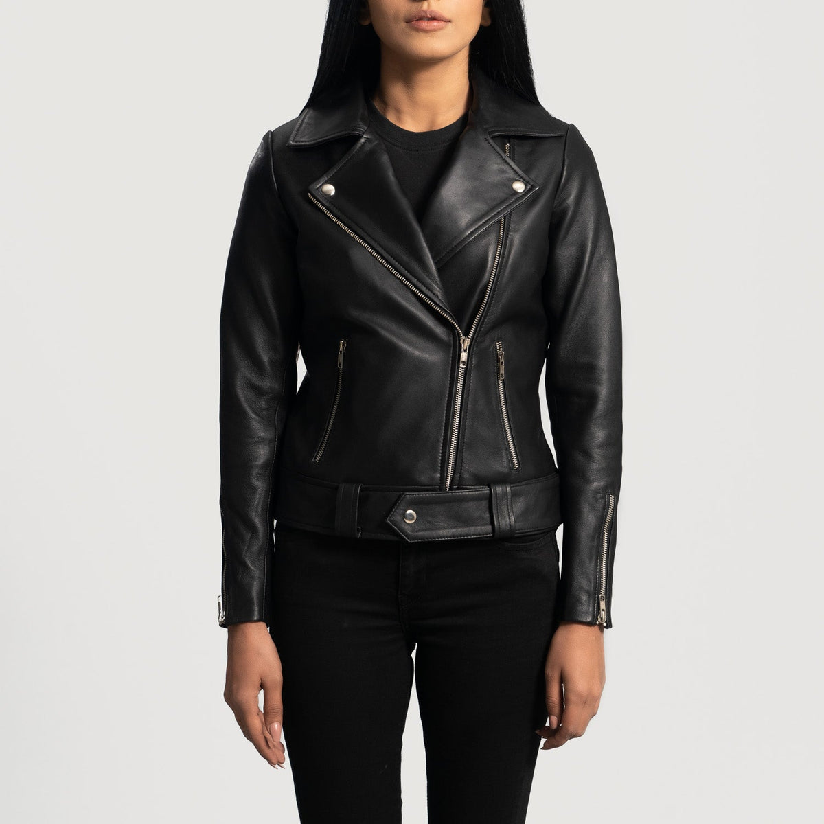 
Rumy Kastanjebruin Leren Bikerjack voor Dames – alternate product view 4