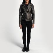 
Rumy Kastanjebruin Leren Bikerjack voor Dames – alternate product view 3