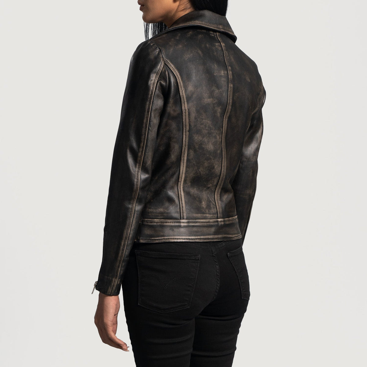 
Rumy Kastanjebruin Leren Bikerjack voor Dames – alternate product view 5