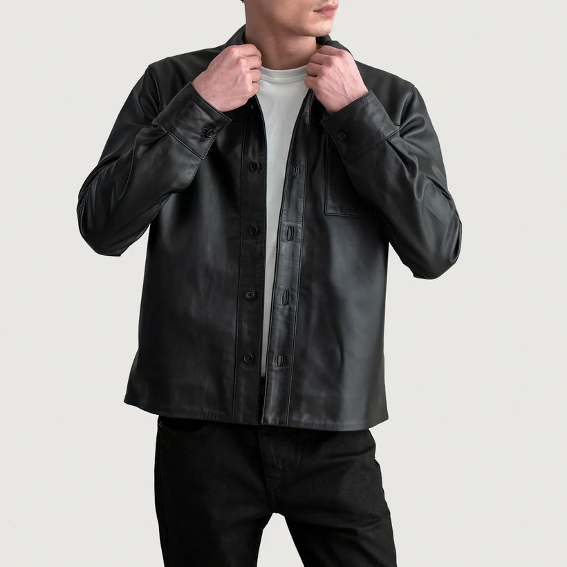 Scout Zwart Leather Shirt voor Heren