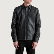 
Scout Zwart Leather Shirt voor Heren - Zijaanzicht met ergonomische mouwsnede
